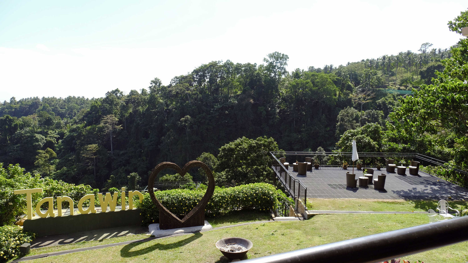 tanawin sign and steel deck with view 